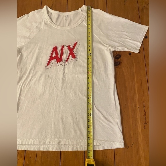 Armani Exchange Large Icon Logo Short-Sleeve Tee Red Material Sown for Letters - Picture 10 of 11